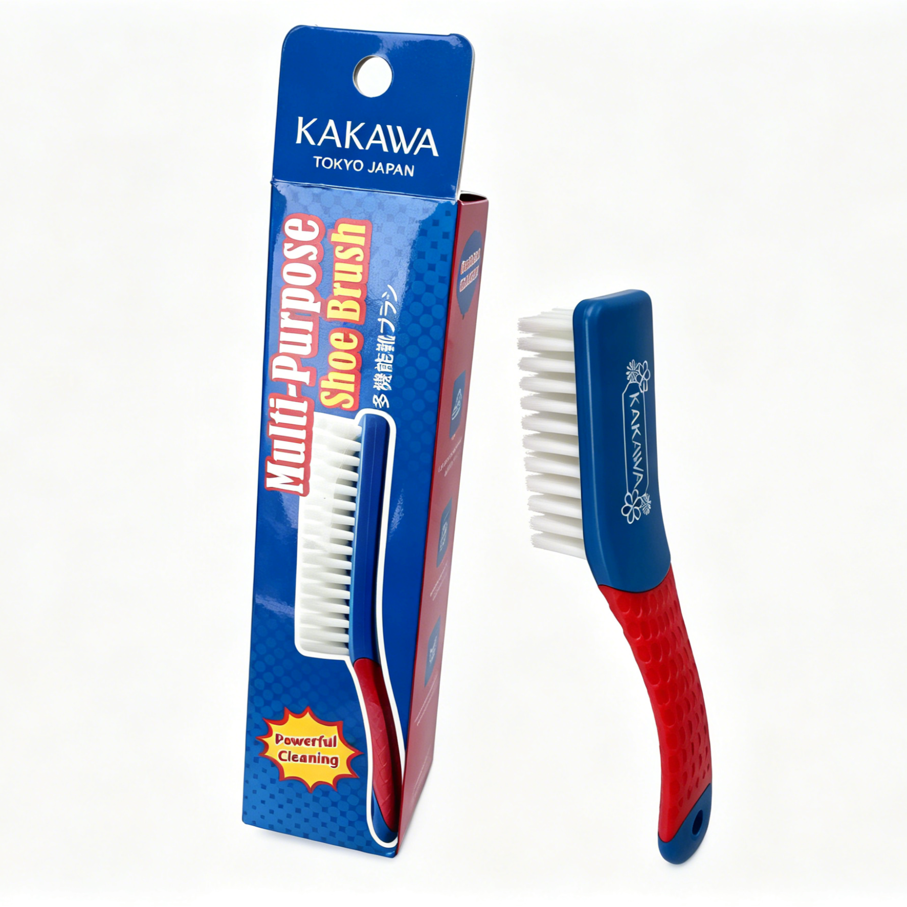 KAKAWA Multifunctional Blue Shoe Brush With Non-Slip Handle | Lightweight & Durable